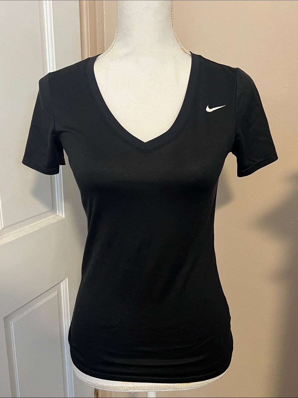 Nike Black V-Neck Short Sleeve Performance Tee